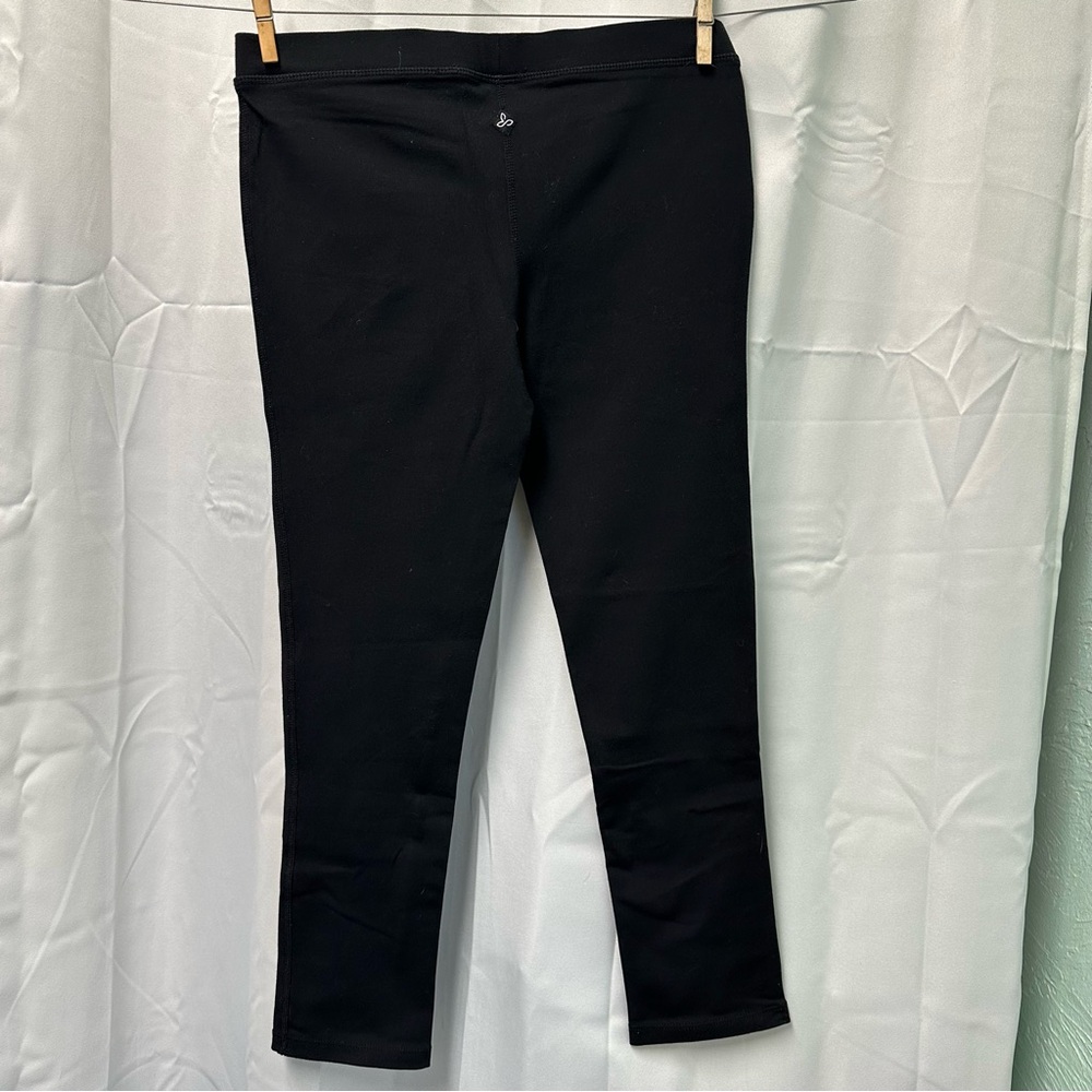 Cropped Black PrAna Leggings with Logo Detail